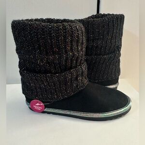 SO Mandy Girls Black Sweater Boots